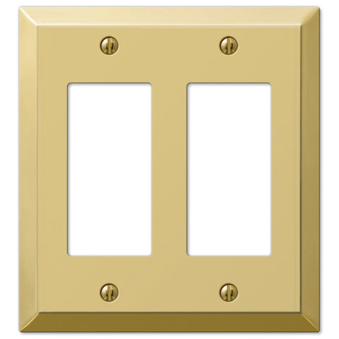 Century Polished Brass Steel - 2 Rocker Wallplate - Wallplate Warehouse 163RRBR 070686400876 2 Rocker
