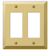 Century Polished Brass Steel - 2 Rocker Wallplate - Wallplate Warehouse 163RRBR 070686400876 2 Rocker