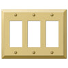 Century Polished Brass Steel - 3 Rocker Wallplate - Wallplate Warehouse 163RRRBR 070686579756 3 Rocker