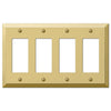 Century Polished Brass Steel - 4 Rocker Wallplate - Wallplate Warehouse 163R4BR 070686579763 4 Rocker