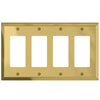 Century Polished Brass Steel - 4 Rocker Wallplate - Wallplate Warehouse 163R4BR 070686579763 4 Rocker
