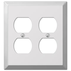 Century Polished Chrome Steel - 2 Duplex Wallplate