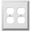 Century Polished Chrome Steel - 2 Duplex Wallplate - Wallplate Warehouse 161DD 070686555149 2 Duplex