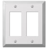 Century Polished Chrome Steel - 2 Rocker Wallplate - Wallplate Warehouse 161RR 070686555132 2 Rocker