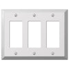 Century Polished Chrome Steel - 3 Rocker Wallplate - Wallplate Warehouse 161RRR 070686555163 3 Rocker