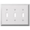 Century Polished Chrome Steel - 3 Toggle Wallplate - Wallplate Warehouse 161TTT 070686555088 3 Toggle