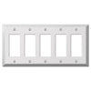 Century Polished Chrome Steel - 5 Rocker Wallplate - Wallplate Warehouse 161R5 070686579664 5 Rocker