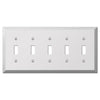 Century Polished Chrome Steel - 5 Toggle Wallplate - Wallplate Warehouse 161T5 070686579671 5 Toggle