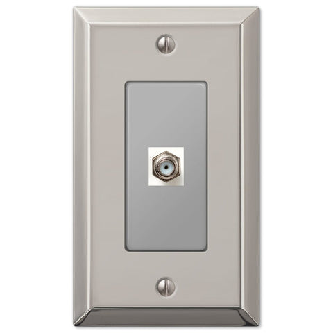 Century Polished Nickel Steel - 1 Cable Jack Wallplate - Wallplate Warehouse 163CXPN 070686580431 Cable Jacks