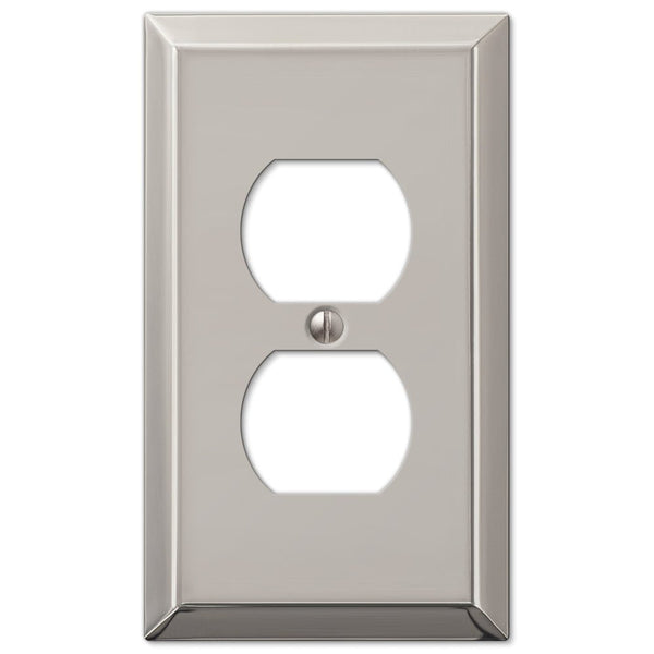 Century Polished Nickel Steel - 1 Duplex Wallplate - Wallplate Warehouse 163DPN 070686574157 1 Duplex