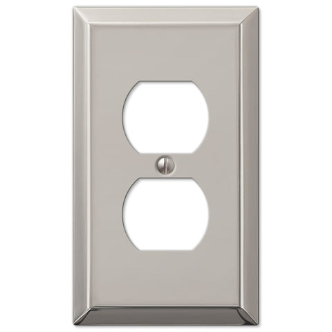 Century Polished Nickel Steel - 1 Duplex Wallplate - Wallplate Warehouse 163DPN 070686574157 1 Duplex
