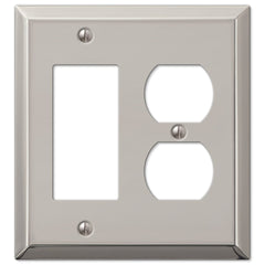 Century Polished Nickel Steel - 1 Rocker / 1 Duplex Wallplate