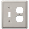 Century Polished Nickel Steel - 1 Toggle / 1 Duplex Wallplate - Wallplate Warehouse 163TDPN 070686574188 1 Toggle / 1 Duplex