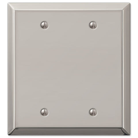 Century Polished Nickel Steel - 2 Blank Wallplate - Wallplate Warehouse 163BBPN 070686574317 2 Blank