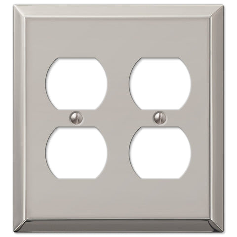Century Polished Nickel Steel - 2 Duplex Wallplate - Wallplate Warehouse 163DDPN 070686574201 2 Duplex