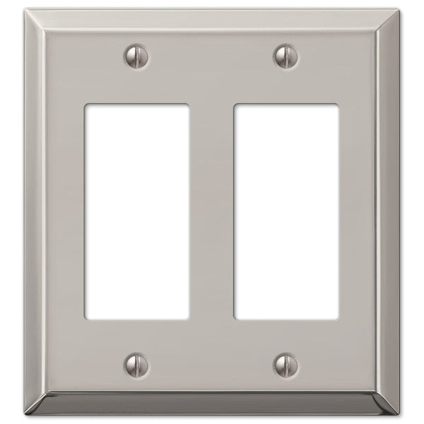 Century Polished Nickel Steel - 2 Rocker Wallplate - Wallplate Warehouse 163RRPN 070686574218 2 Rocker
