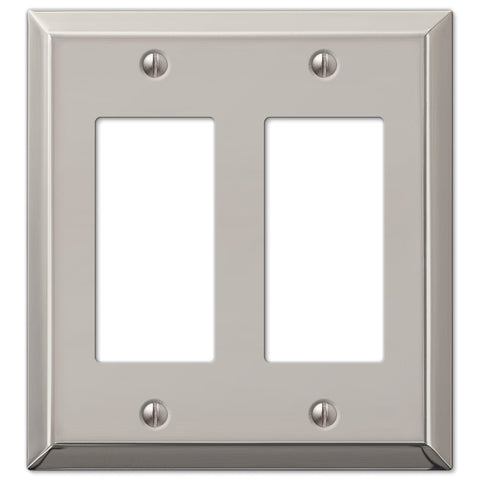 Century Polished Nickel Steel - 2 Rocker Wallplate - Wallplate Warehouse 163RRPN 070686574218 2 Rocker