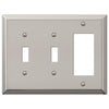Century Polished Nickel Steel - 2 Toggle / 1 Rocker Wallplate - Wallplate Warehouse 163TTRPN 070686574249 2 Toggle / 1 Rocker