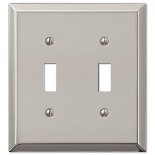 Century Polished Nickel Steel - 2 Toggle Wallplate - Wallplate Warehouse 163TTPN 070686574171 2 Toggle