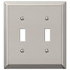 Century Polished Nickel Steel - 2 Toggle Wallplate - Wallplate Warehouse 163TTPN 070686574171 2 Toggle