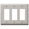 Century Polished Nickel Steel - 3 Rocker Wallplate - Wallplate Warehouse 163RRRPN 070686574263 3 Rocker
