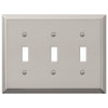 Century Polished Nickel Steel - 3 Toggle Wallplate - Wallplate Warehouse 163TTTPN 070686574256 3 Toggle