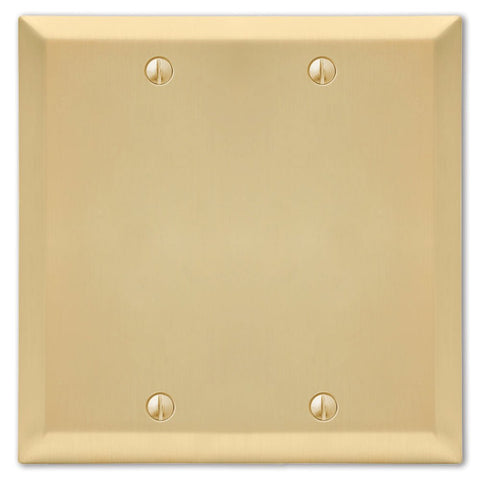 Century Satin Brass Steel - 2 Blank Wallplate - Wallplate Warehouse 163BBSB 070686586839 2 Blank