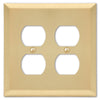 Century Satin Brass Steel - 2 Duplex Wallplate - Wallplate Warehouse 163DDSB 070686586723 2 Duplex