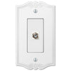 Charleston White Plastic - 1 Cable Jack Wallplate - Wallplate Warehouse 39CXW 070686580776 Cable Jacks