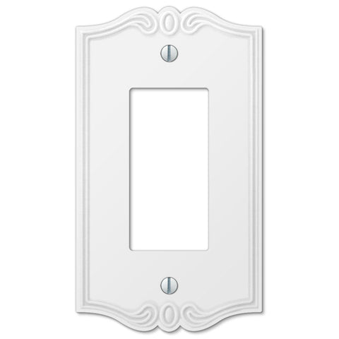 Charleston White Plastic - 1 Rocker Wallplate - Wallplate Warehouse 39RW 070686575949 1 Rocker