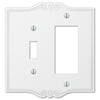 Charleston White Plastic - 1 Toggle / 1 Rocker Wallplate - Wallplate Warehouse 39TRW 070686575970 1 Toggle / 1 Rocker