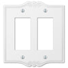 Charleston White Plastic - 2 Rocker Wallplate - Wallplate Warehouse 39RRW 070686575956 2 Rocker