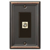 Chelsea Aged Bronze Steel - 1 Cable Jack Wallplate - Wallplate Warehouse 149CXDB 070686580202 Cable Jacks