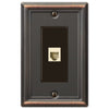 Chelsea Aged Bronze Steel - 1 Phone Jack Wallplate - Wallplate Warehouse 149PHDB 070686580226 Phone Jacks