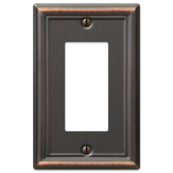 Chelsea Aged Bronze Steel - 1 Rocker Wallplate - Wallplate Warehouse 149RDB 070686559697 1 Rocker