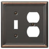 Chelsea Aged Bronze Steel - 1 Toggle / 1 Duplex Wallplate - Wallplate Warehouse 149TDDB 070686559765 1 Toggle / 1 Duplex