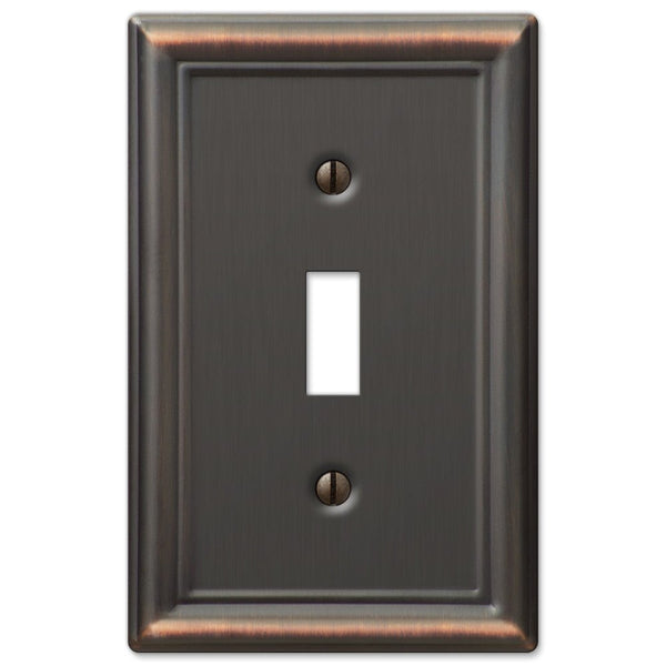 Chelsea Aged Bronze Steel - 1 Toggle Wallplate - Wallplate Warehouse 149TDB 070686559673 1 Toggle