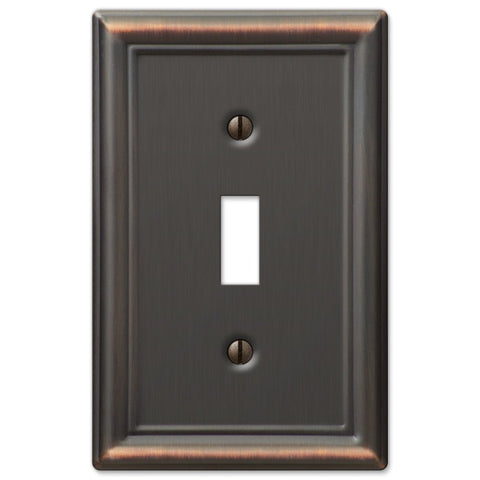 Chelsea Aged Bronze Steel - 1 Toggle Wallplate - Wallplate Warehouse 149TDB 070686559673 1 Toggle