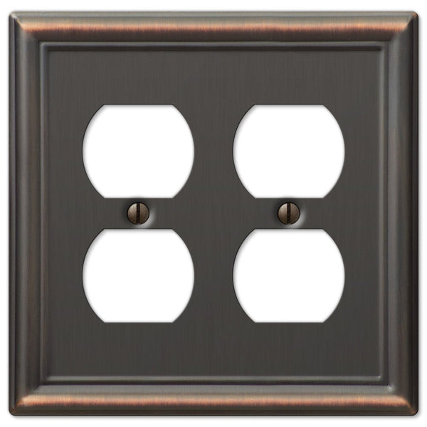 Chelsea Aged Bronze Steel - 2 Duplex Wallplate - Wallplate Warehouse 149DDDB 070686559772 2 Duplex