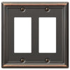 Chelsea Aged Bronze Steel - 2 Rocker Wallplate - Wallplate Warehouse 149RRDB 070686559758 2 Rocker