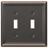 Chelsea Aged Bronze Steel - 2 Toggle Wallplate - Wallplate Warehouse 149TTDB 070686559703 2 Toggle
