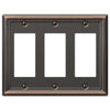 Chelsea Aged Bronze Steel - 3 Rocker Wallplate - Wallplate Warehouse 149RRRDB 070686559802 3 Rocker