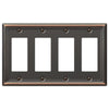 Chelsea Aged Bronze Steel - 4 Rocker Wallplate - Wallplate Warehouse 149R4DB 070686559826 4 Rocker