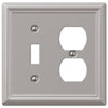 Chelsea Brushed Nickel Steel - 1 Toggle / 1 Duplex Wallplate - Wallplate Warehouse 149TDBN 070686559840 1 Toggle / 1 Duplex