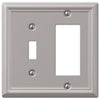 Chelsea Brushed Nickel Steel - 1 Toggle / 1 Rocker Wallplate - Wallplate Warehouse 149TRBN 070686559857 1 Toggle / 1 Rocker