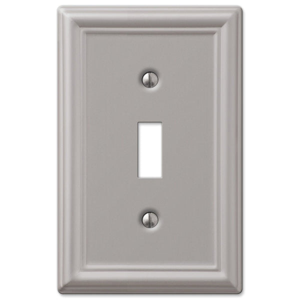 Chelsea Brushed Nickel Steel - 1 Toggle Wallplate - Wallplate Warehouse 149TBN 070686559710 1 Toggle