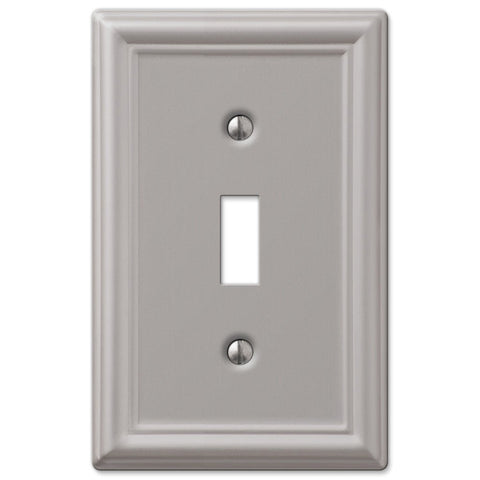 Chelsea Brushed Nickel Steel - 1 Toggle Wallplate - Wallplate Warehouse 149TBN 070686559710 1 Toggle