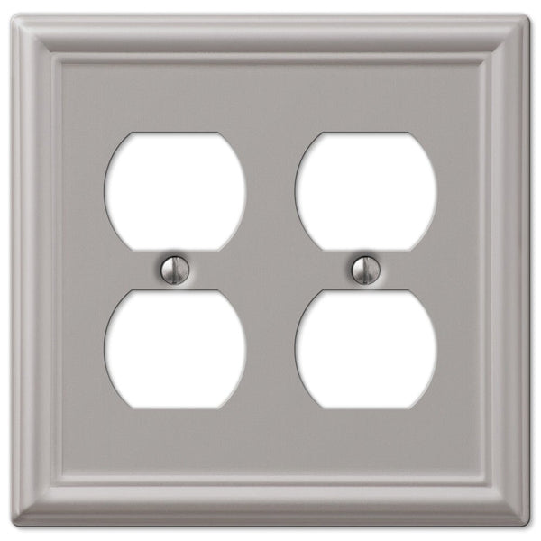 Chelsea Brushed Nickel Steel - 2 Duplex Wallplate - Wallplate Warehouse 149DDBN 070686559864 2 Duplex