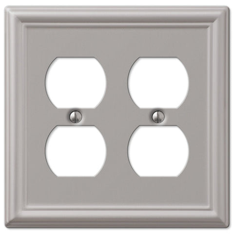 Chelsea Brushed Nickel Steel - 2 Duplex Wallplate - Wallplate Warehouse 149DDBN 070686559864 2 Duplex