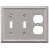 Chelsea Brushed Nickel Steel - 2 Toggle / 1 Duplex Wallplate - Wallplate Warehouse 149TTDBN 070686559956 2 Toggle / 1 Duplex